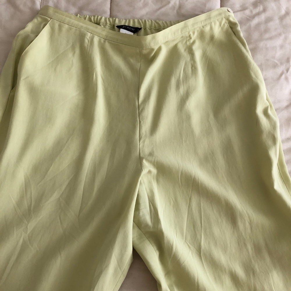 J. Crew Lightweight Silk Pants Light Green Size 14P - Picture 4 of 9
